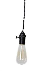 Matte Black Bare Bulb Pendant Light