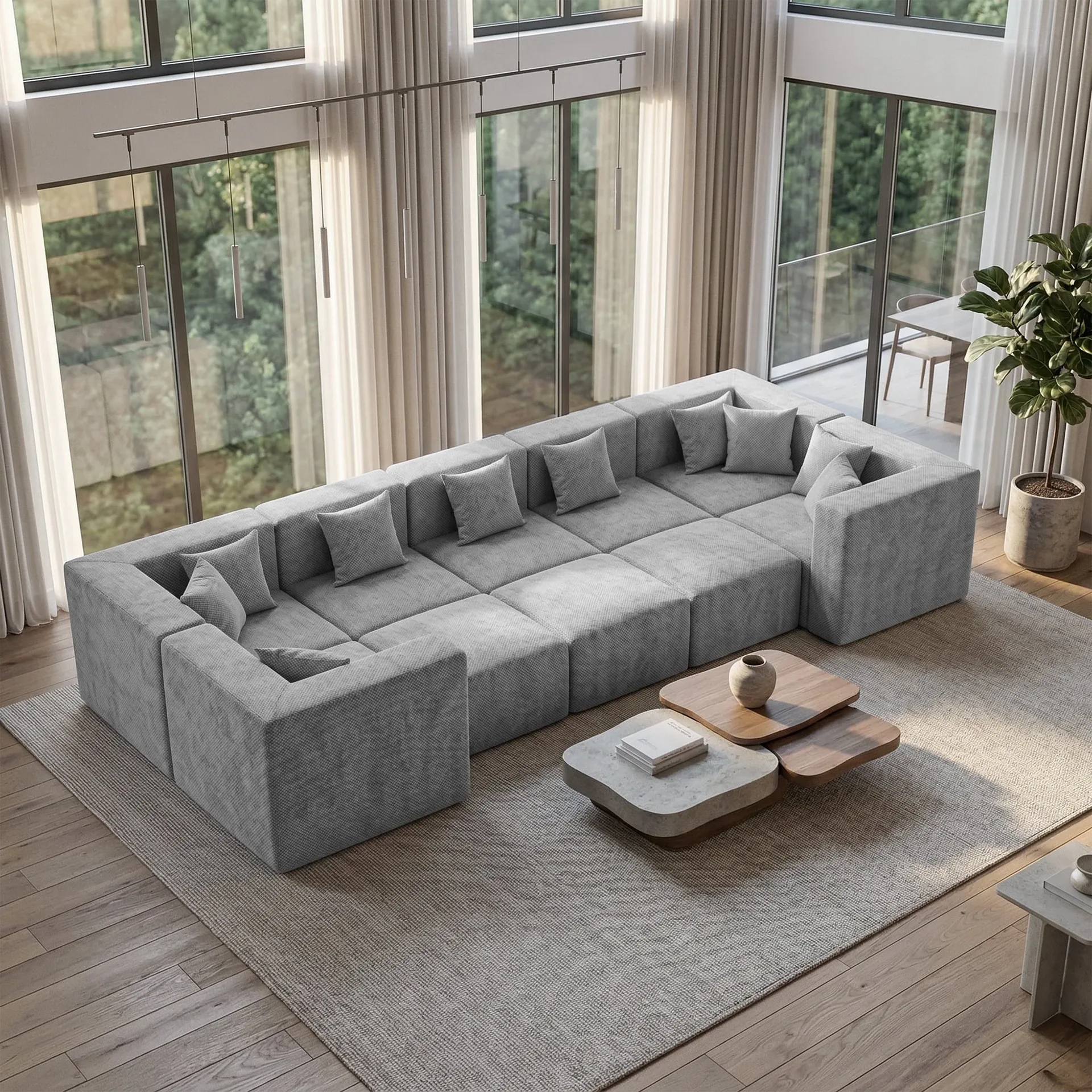 Gray Modular Sectional Sofa