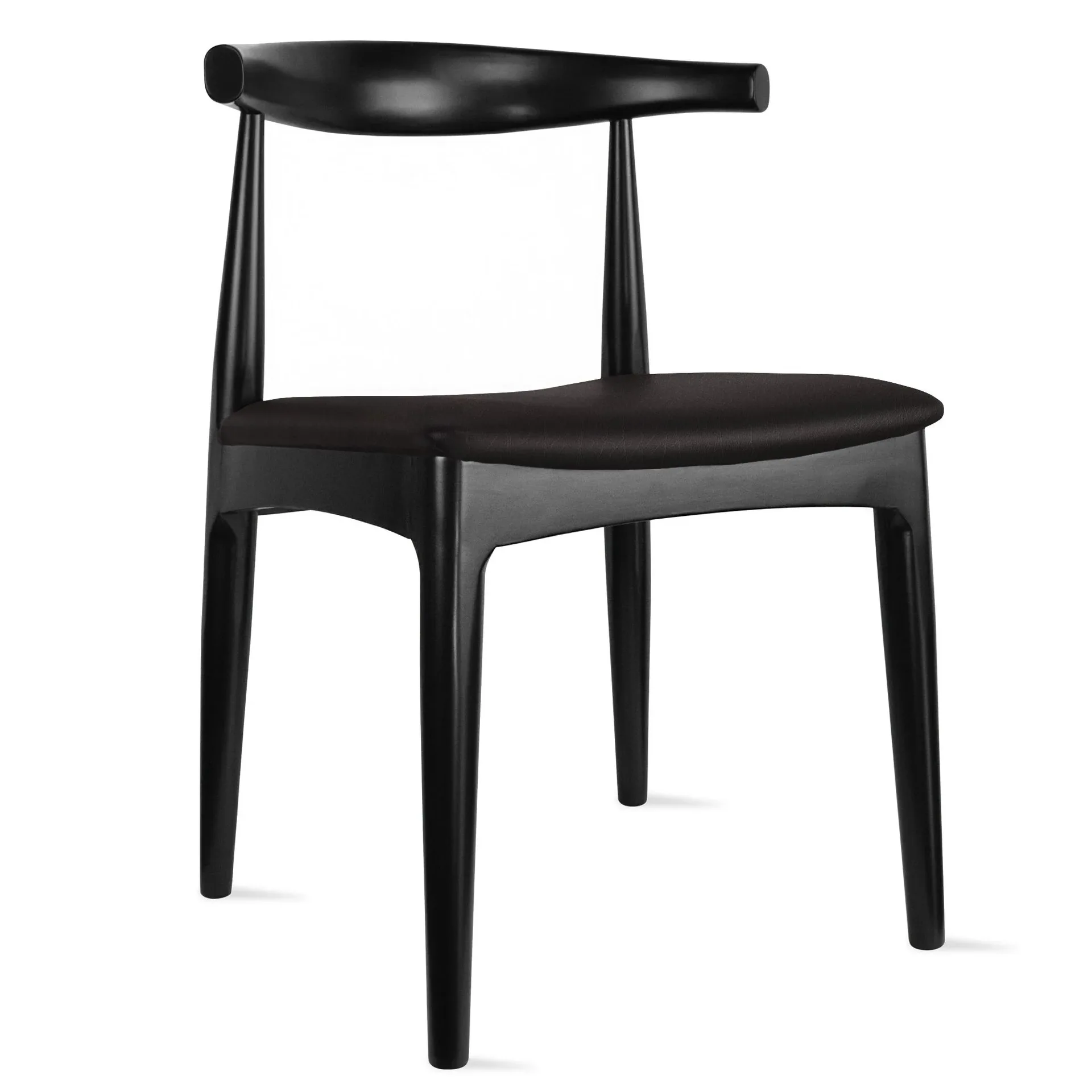 Kennedy Elbow Black Mid-Century Dining Chair