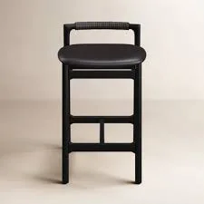 Black Wood Bar Stool