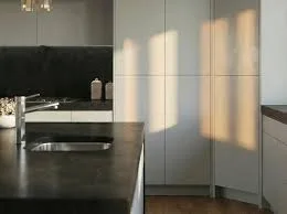 Matte Gray Kitchen Island