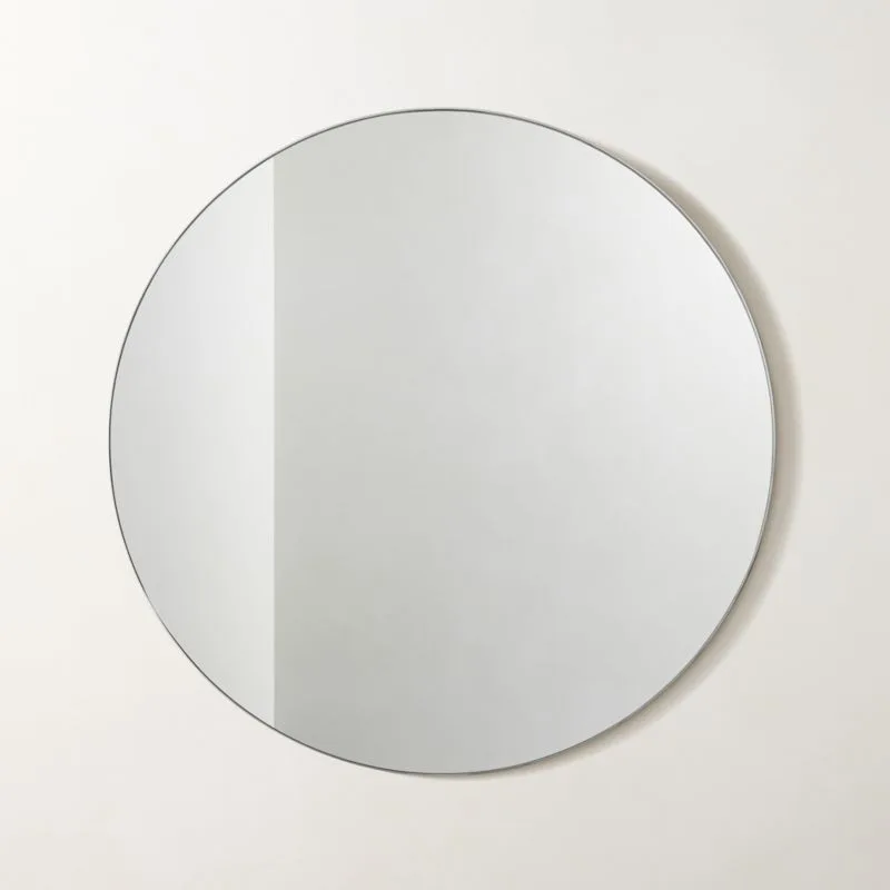 Infinity Polished Silver Round Wall Mirror
