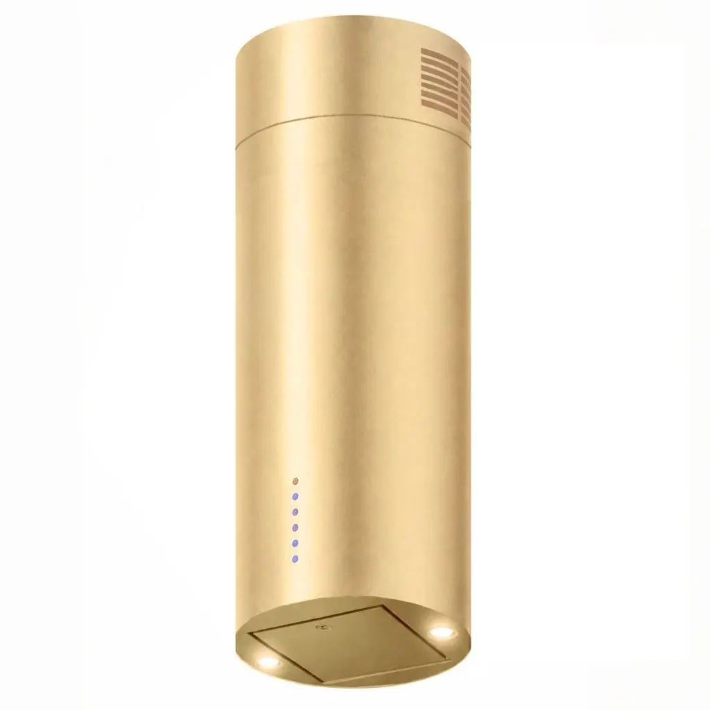 Brushed Gold Cylindrical Range Hood
