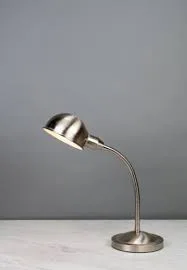 Brushed Silver Metal Desk Lamp