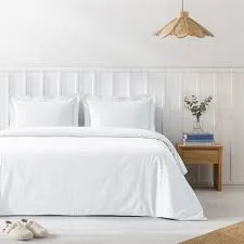 Solid White Cotton Bed