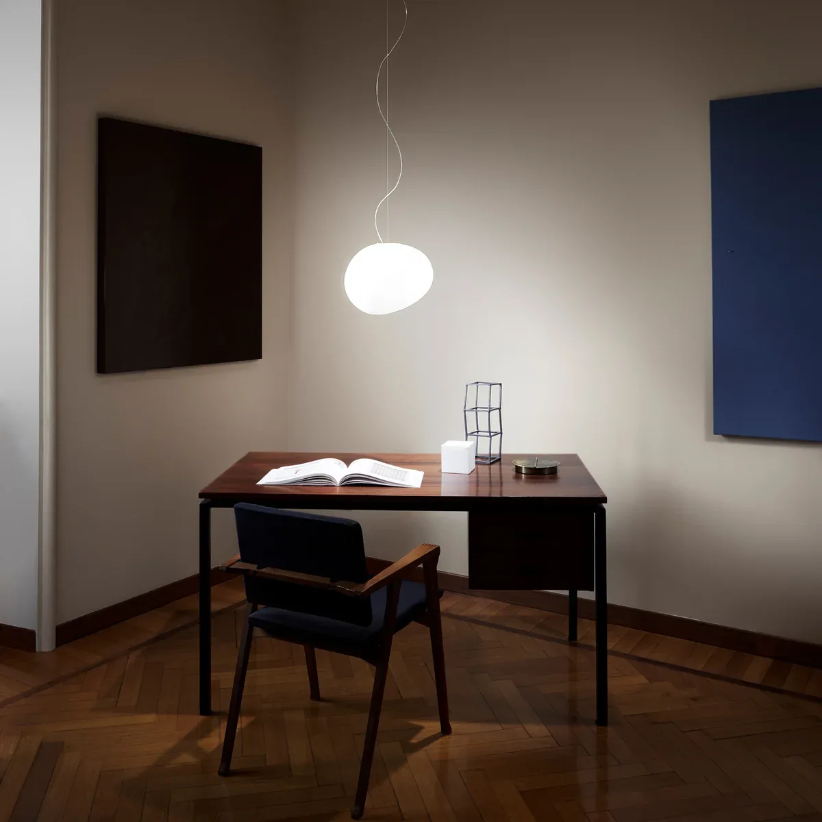 Foscarini Gregg Organic White Glass Pendant Light