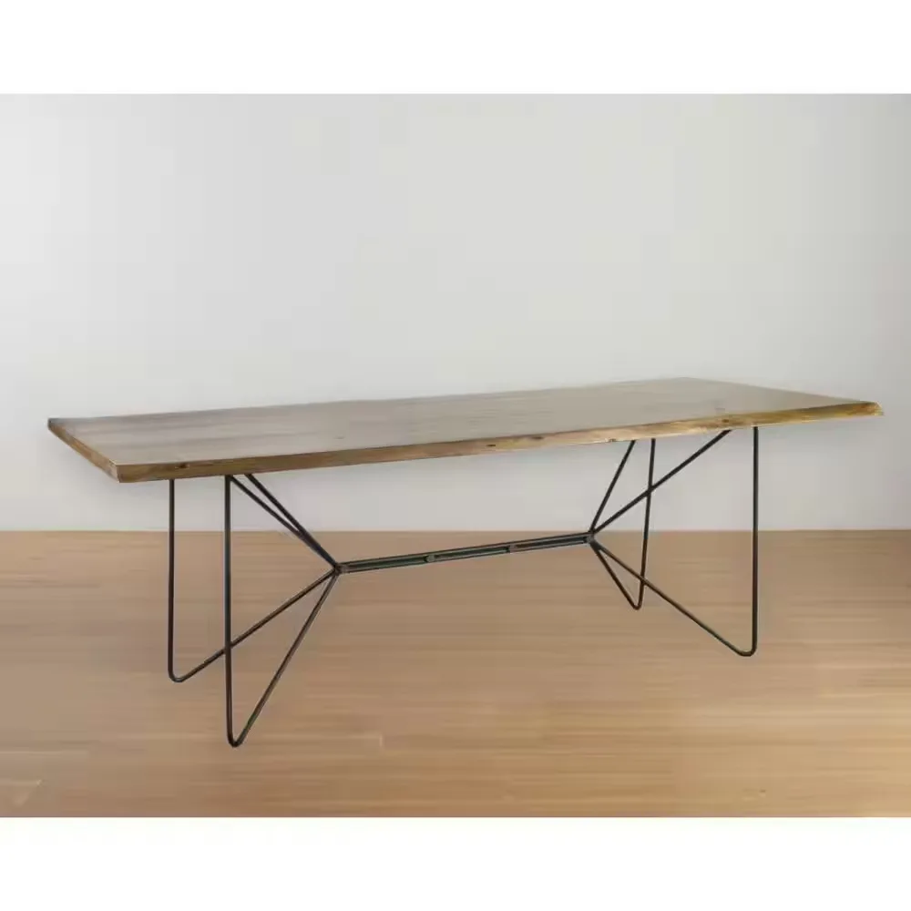 Natural Wood Rectangular Dining Table