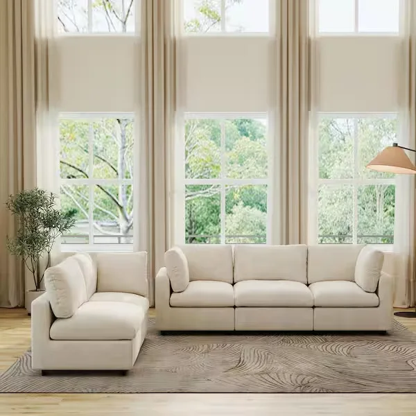 Beige Modular Sectional Sofa