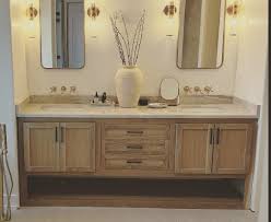 Natural Oak Double Bathroom Vanity