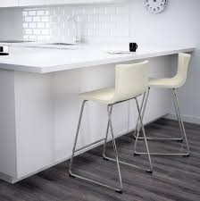 Bernhard Cream Leather Bar Stool with Chrome Base