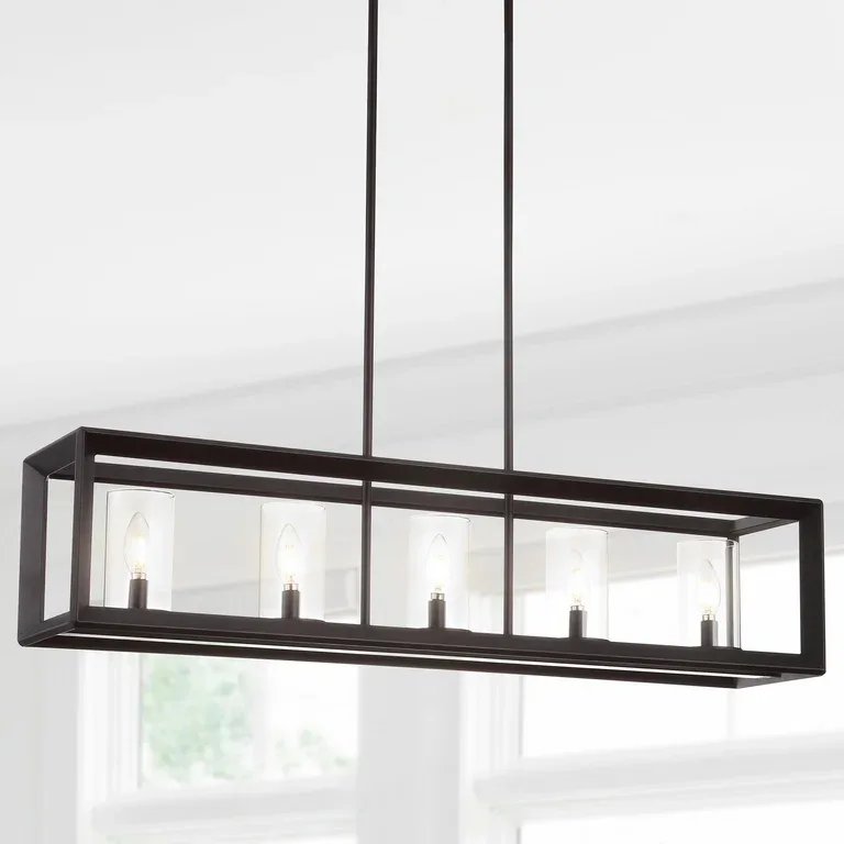 JONATHAN Y Anna Bronze Linear Pendant Light