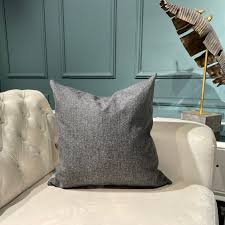 Gray Linen Decorative Pillow