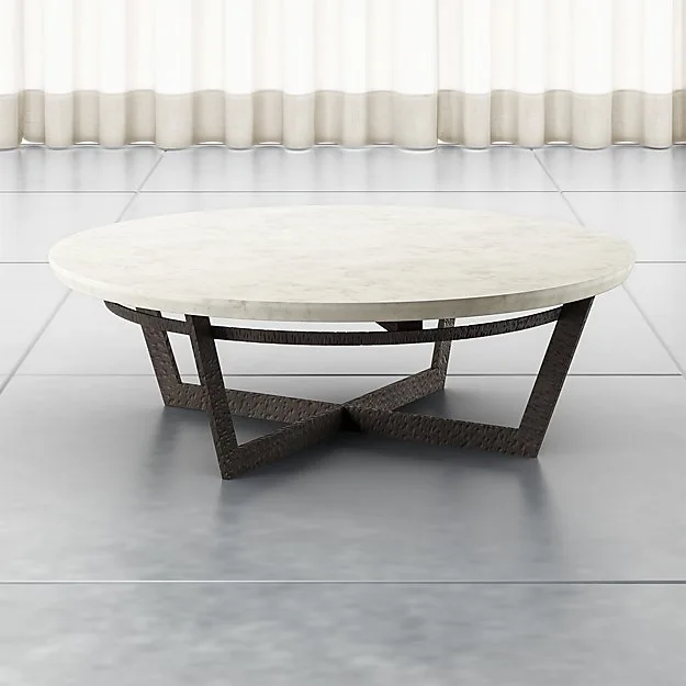 Verdad Round Marble and Iron Coffee Table