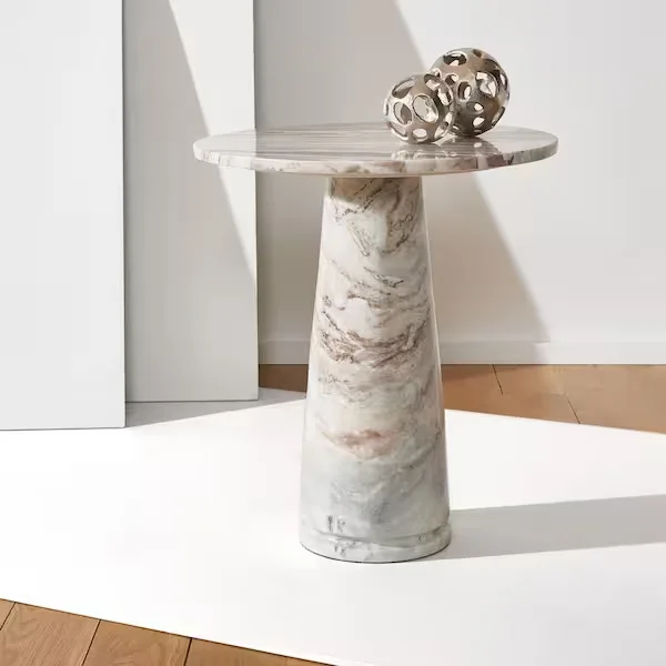Valentia Round Marble Pedestal Table