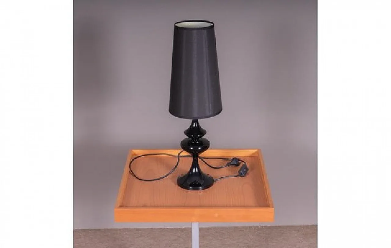 Glossy Black Ceramic Table Lamp