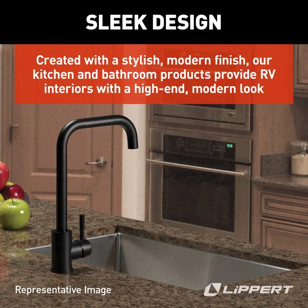 Flow Max Matte Black Square Kitchen Faucet