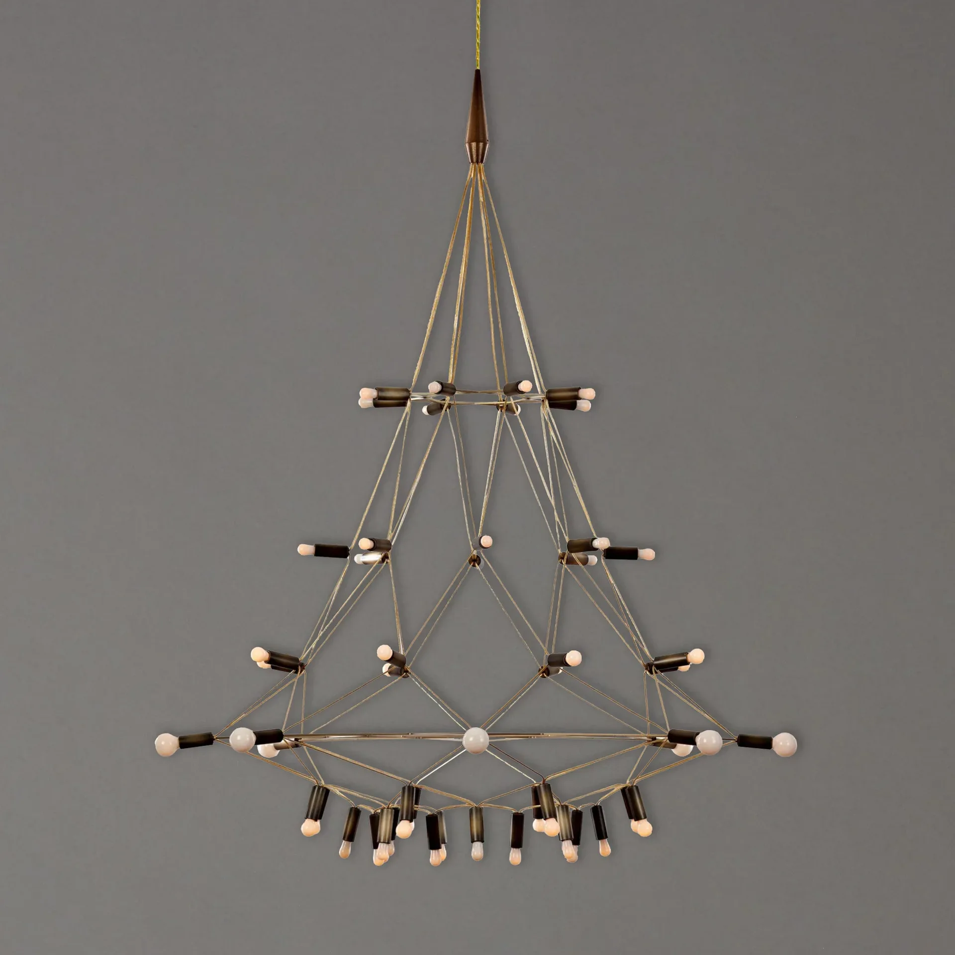 Stellar Brushed Brass Geometric Chandelier