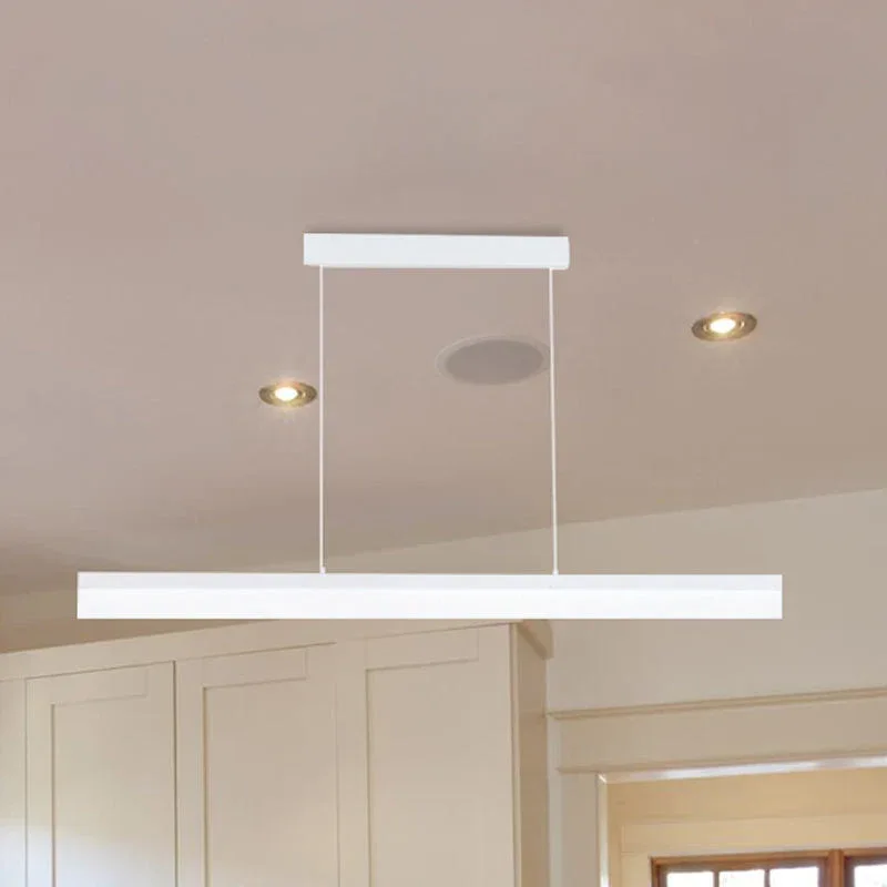 Minimalist White Linear Pendant Light