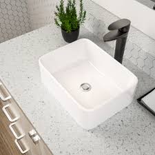 Dcolora White Rectangular Vessel Sink