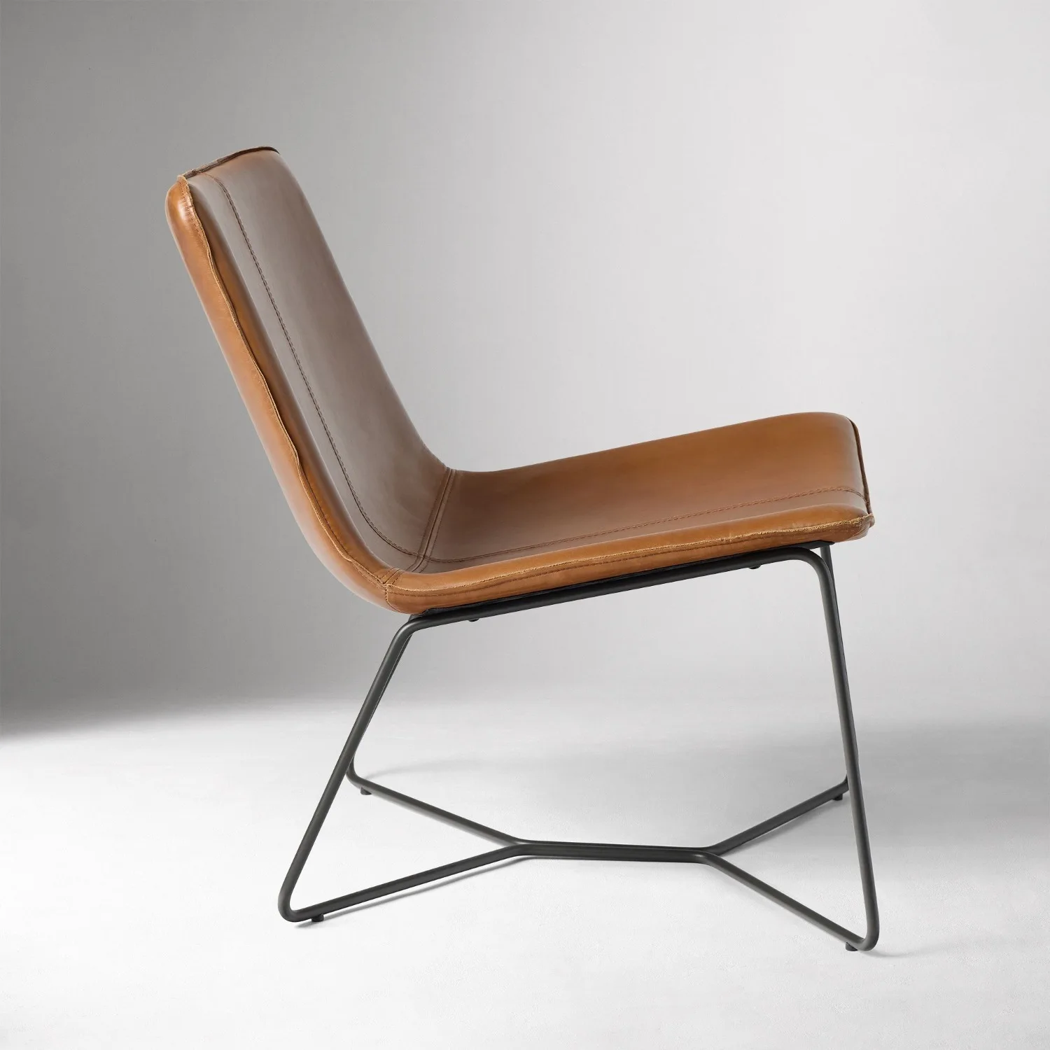 West Elm Slope Leather Accent Chair