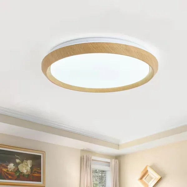 Modern Round Wood Ceiling Light