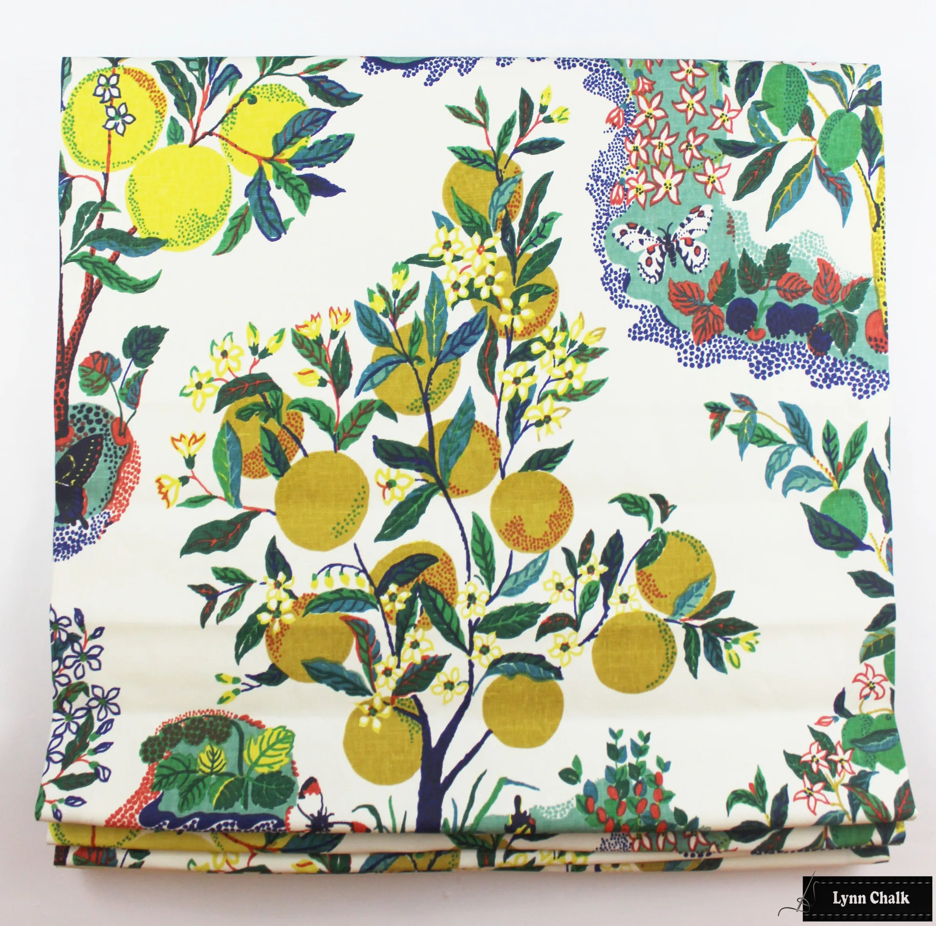 Schumacher Citrus Garden Roman Shade