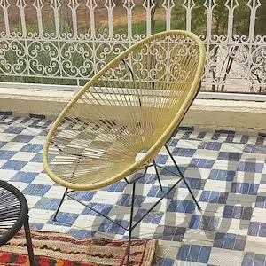 Beige Woven Acapulco Chair