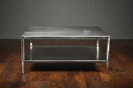 Caroline Brushed Steel Rectangular Coffee Table