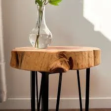 Round Live Edge Side Table