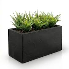Modern Matte Black Rectangular Planter
