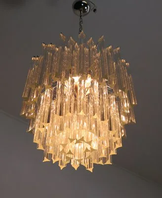 Murano Vintage Tiered Crystal Prism Chandelier