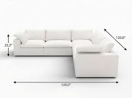 White Linen Sectional Sofa