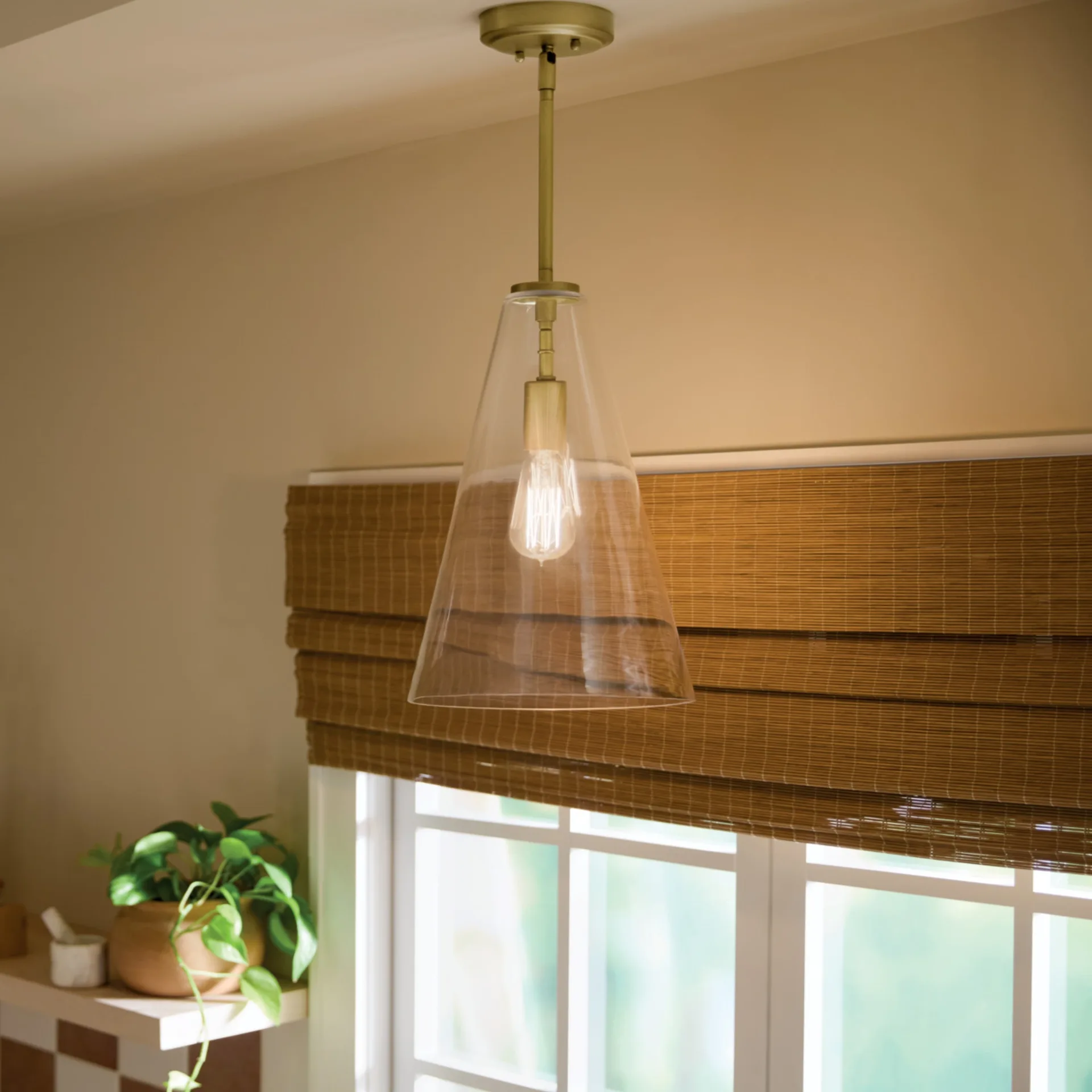 Everly Conical Glass Pendant Light
