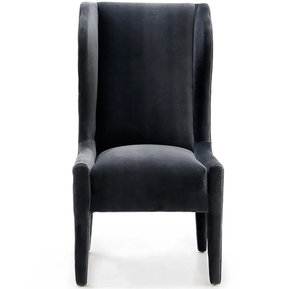 Verellen Amelie Black Velvet Upholstered Dining Chair