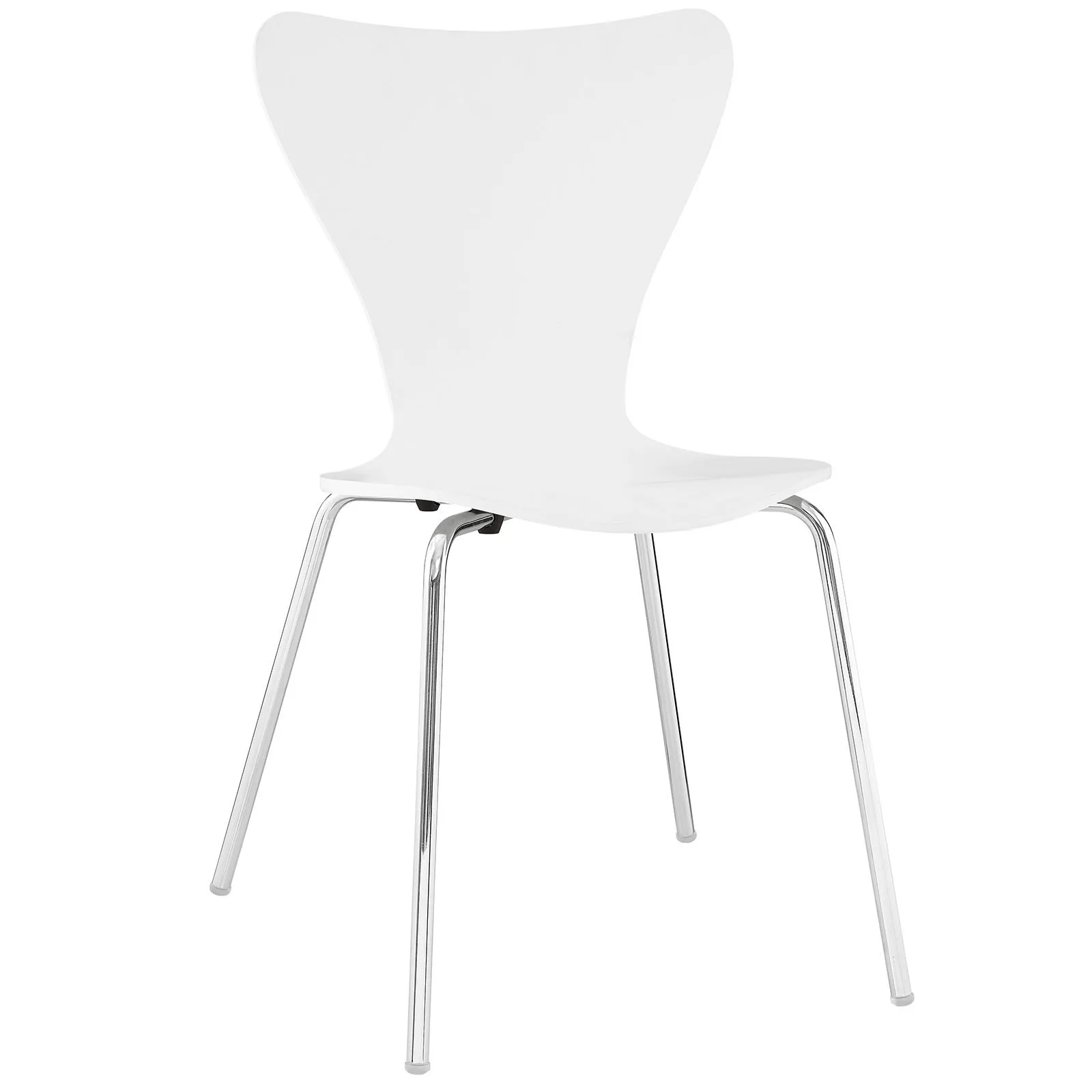 Ernie White Curved Wood Dining Chair