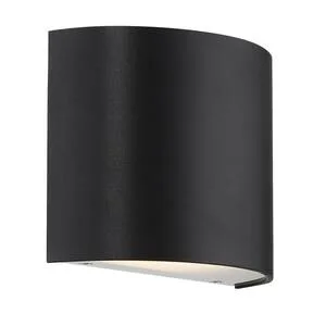 WAC Lighting Duet Matte Black Curved Wall Sconce