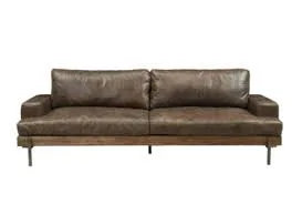 Moreen Brown Leather Sofa