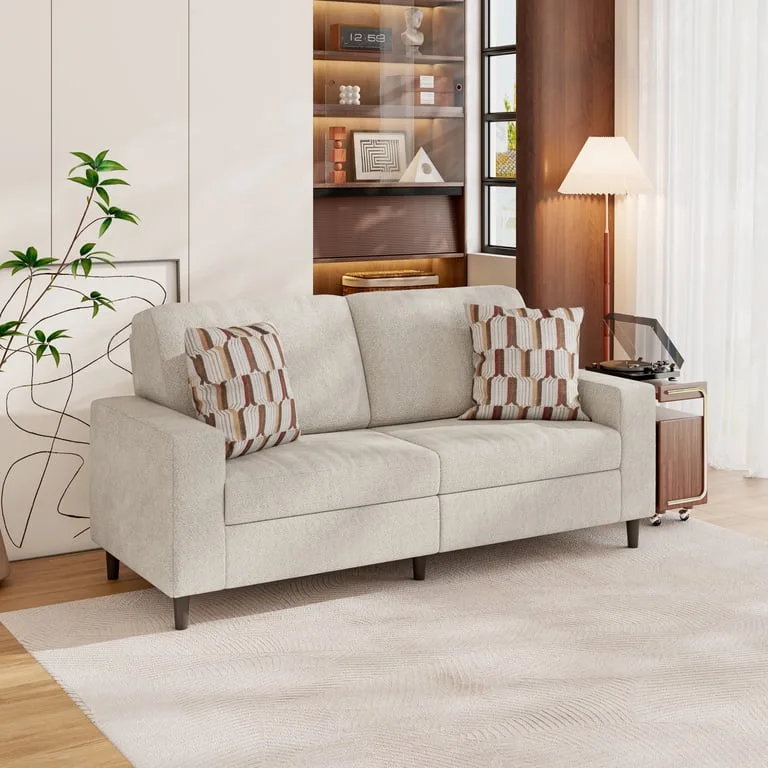 Homesvale Copeland Textured Beige Boucle Sofa