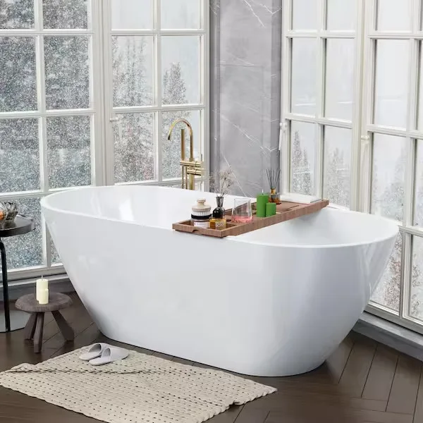 Abruzzo White Oval Freestanding Bathtub