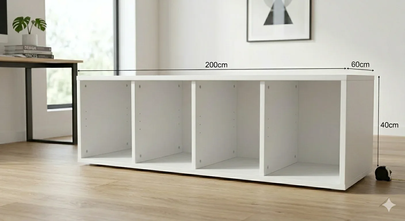 Minimalist White Low Bookcase