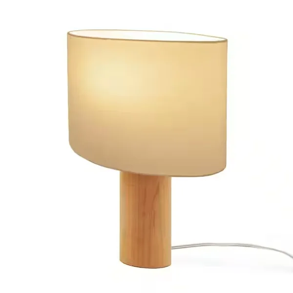 Mia Natural Wood Oval Table Lamp