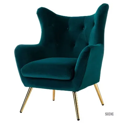 Velvet Wingback Armchair