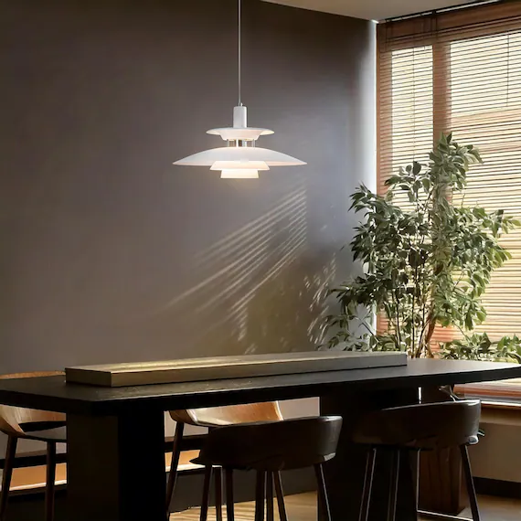 White Matte Metal Pendant Light