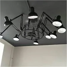 Matte Iron Spider Chandelier
