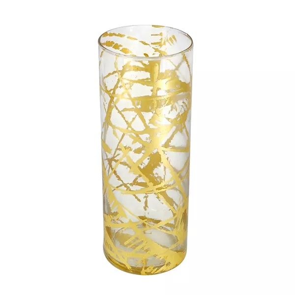 Gold Abstract Glass Decorative Vase