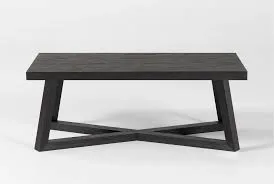 Lakeland Black Rectangular Wood Coffee Table