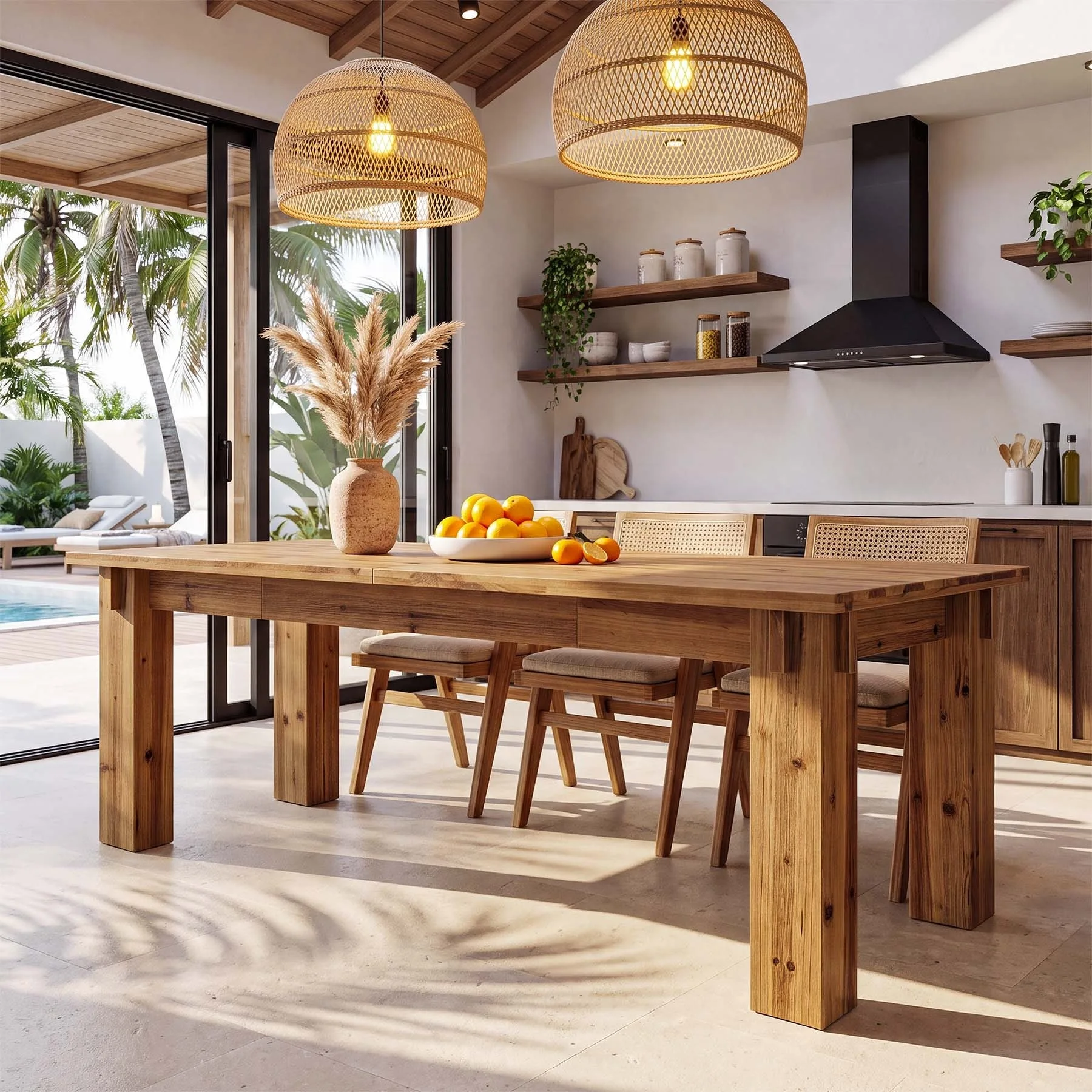 Solid Wood Rectangular Dining Table