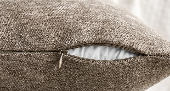 Textured Brown Throw Pillow