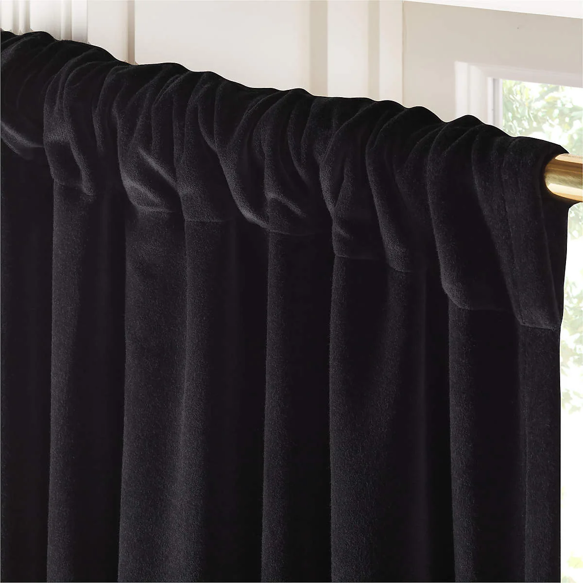 Solid Black Velvet Curtain