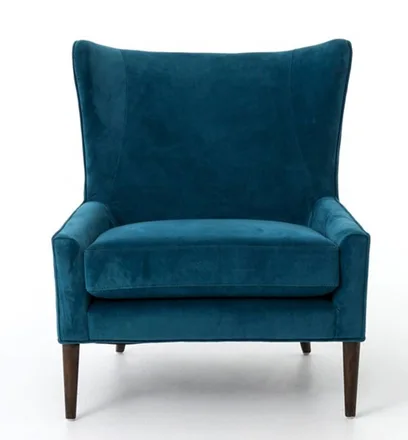 Velvet Wingback Armchair